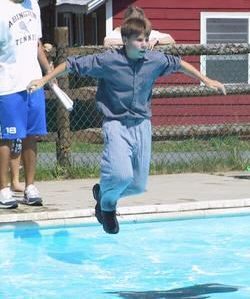 Swimming research training in clothes